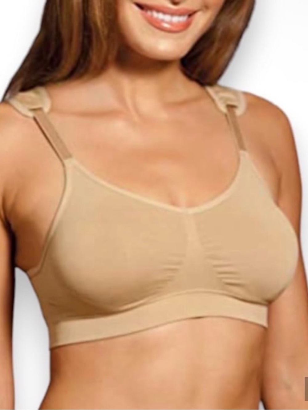Dream By Genie Large XL Wireless Padded Beige Seamless Bra